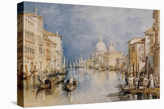 The Grand Canal, Venice, with Gondolas and Figures in the Foreground, circa 1818-JMW Turner-Premier Image Canvas