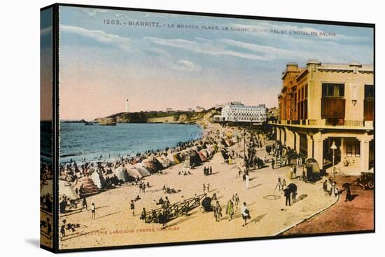 The Grande Plage at Biarritz, with the Casino and the Hotel Du Palais-null-Premier Image Canvas