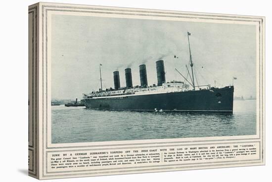 The Great Cunard Liner Lusitania, Was Torpedoed and Sunk by a German Submarine-null-Premier Image Canvas