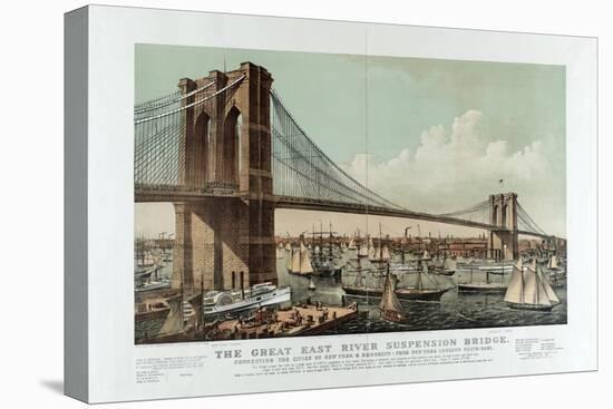 The Great East River Suspension Bridge-Currier & Ives-Premier Image Canvas