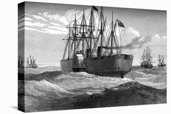 The Great Eastern Playing Out the Atlantic Telegraph Cable, C1865-null-Premier Image Canvas