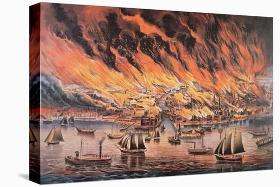 The Great Fire of Chicago, 1871-Currier & Ives-Premier Image Canvas