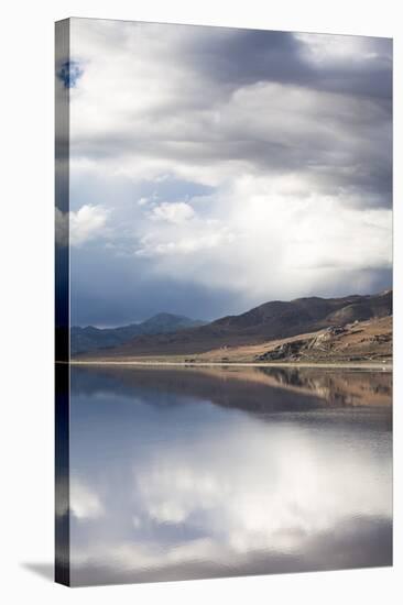The Great Salt Lake Reflection Of Mountains-Lindsay Daniels-Stretched Canvas
