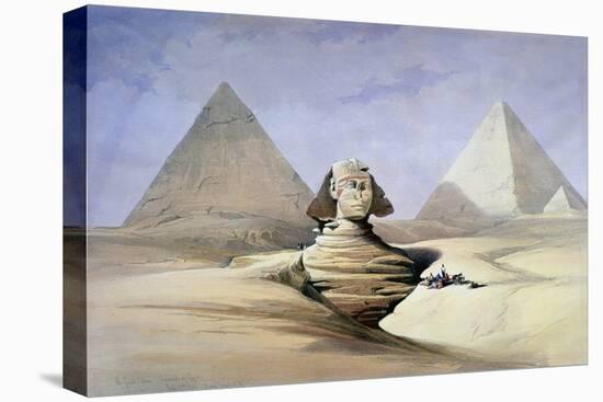 'The Great Sphinx and Pyramids at Gizeh' (Watercolour)-David Roberts-Premier Image Canvas