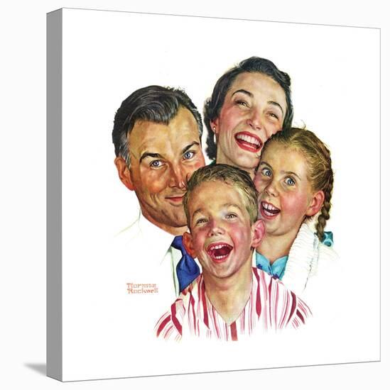 The Greatest Joys Are Shared (or Family of Four)-Norman Rockwell-Premier Image Canvas