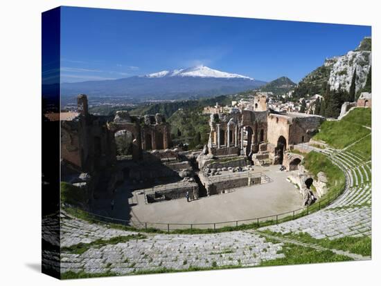 The Greek Amphitheatre and Mount Etna, Taormina, Sicily, Italy, Europe-Stuart Black-Premier Image Canvas