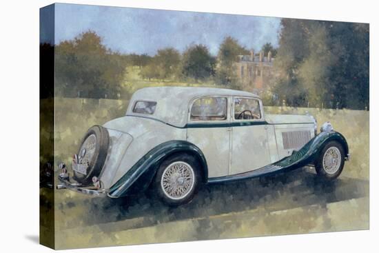 The Green and White Bentley at Althorp-Peter Miller-Premier Image Canvas