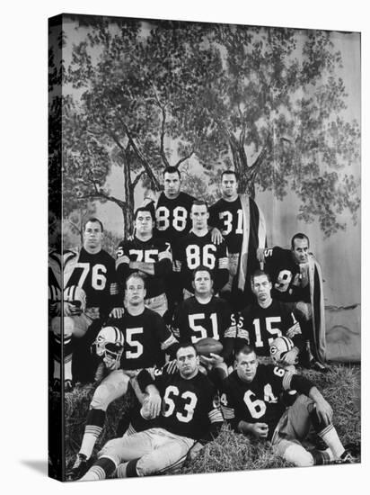 The Green Bay Packers, the 1961 NFL Champions, Posing for a Team Picture-George Silk-Premier Image Canvas