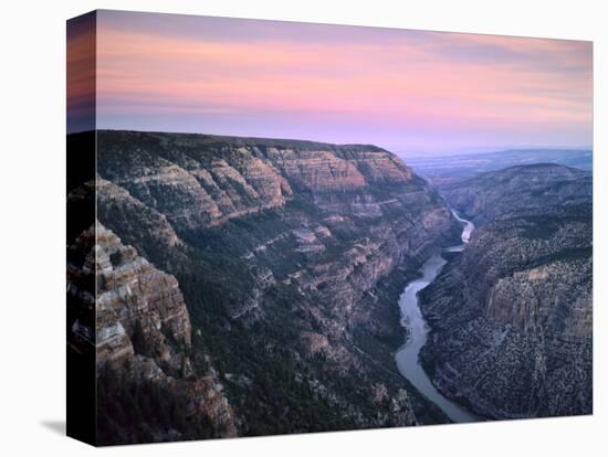 The Green River & Cliffs of Whirlpool Canyon at Dusk, Dinosaur National Monument, Utah, USA-Scott T. Smith-Premier Image Canvas