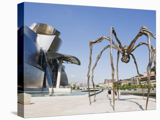 The Guggenheim, Designed by Architect Frank Gehry, and Giant Spider Sculpture by Louise Bourgeois-Christian Kober-Premier Image Canvas