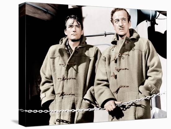 THE GUNS OF NAVARONE, from left: Gregory Peck, David Niven, 1961-null-Stretched Canvas