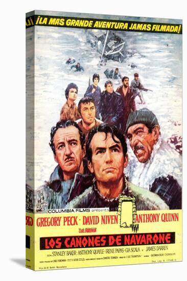 The Guns of Navarone, Spanish Movie Poster, 1961-null-Stretched Canvas
