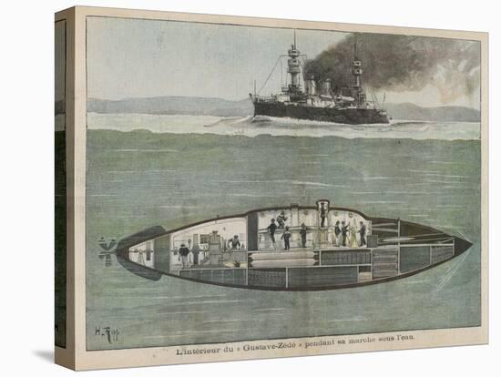 The Gustave Zede, One of the World's First Successful Submarines Performing-null-Stretched Canvas