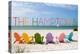 The Hamptons, New York - Colorful Beach Chairs-Lantern Press-Stretched Canvas