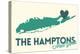 The Hamptons, New York - Heart Design-Lantern Press-Stretched Canvas