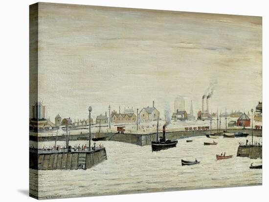 The Harbour, 1957-Laurence Stephen Lowry-Stretched Canvas