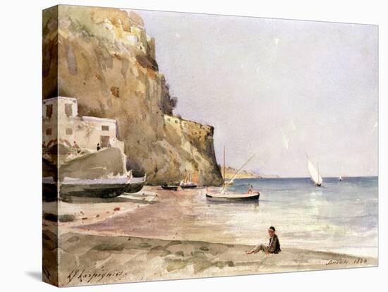 The Harbour of Sorrento, 1864 (W/C)-Henri-Joseph Harpignies-Premier Image Canvas