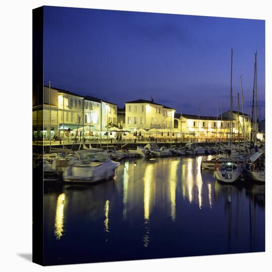 The Harbour with Restaurants at Dusk, St. Martin, Ile de Re, Poitou-Charentes, France, Europe-Stuart Black-Premier Image Canvas