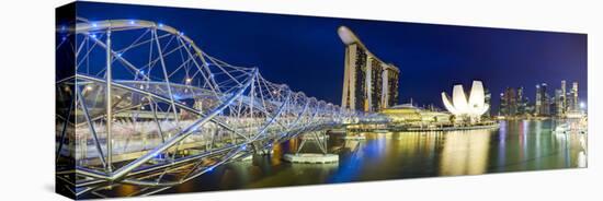 The Helix Bridge and Marina Bay Sands, Marina Bay, Singapore-Gavin Hellier-Premier Image Canvas