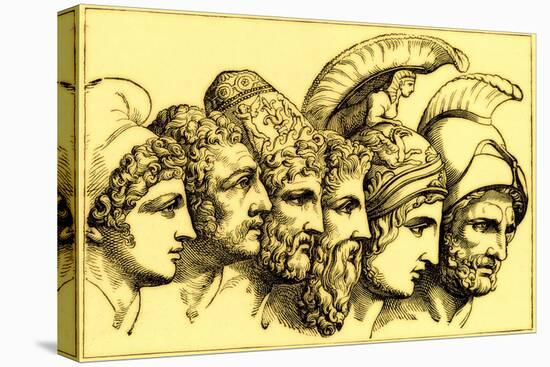 The Heroes of the Trojan War: Paris, Diomedes, Odysseus, Nestor, Achilles, Agamemnon-English-Premier Image Canvas