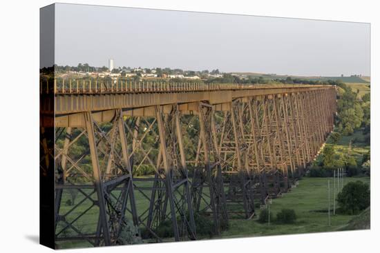 The High Line Railroad Bridge Trestle in Valley City, North Dakota, USA-Chuck Haney-Premier Image Canvas