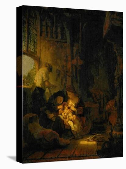 The Holy Family, Also Known as the Household of the Carpenter, 1640-Rembrandt van Rijn-Premier Image Canvas