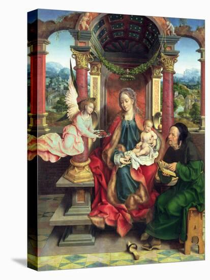 The Holy Family, Centre Panel of a Triptych, C.1530 (Panel)-Joos van Cleve-Premier Image Canvas