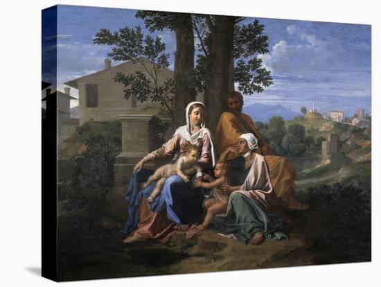 The Holy Family in a Landscape, 17th century-Nicolas Poussin-Premier Image Canvas