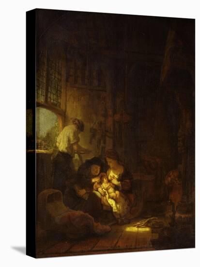 The Holy Family or the Carpenter's House, 1640-Rembrandt van Rijn-Premier Image Canvas