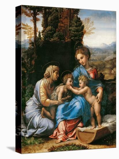 The Holy Family with John the Baptist as a Boy and Saint Elizabeth (La Petite Sainte Famill)-Giulio Romano-Premier Image Canvas