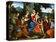 The Holy Family with Saint Francis, Saint Anthony, Mary Magdalen, John Baptist and Elisabeth-Paolo Veronese-Premier Image Canvas