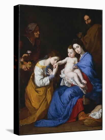 The Holy Family with Saints Anne and Catherine of Alexandria, 1648-Jusepe de Ribera-Premier Image Canvas