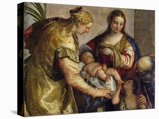 The Holy Family with St. Barbara, c.1550-Paolo Veronese-Premier Image Canvas