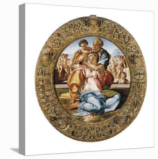 The Holy Family with St-Michelangelo-Stretched Canvas