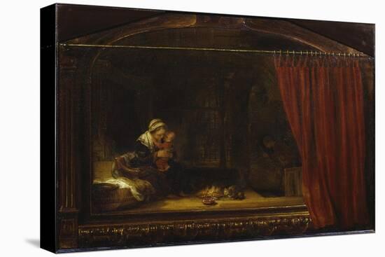 The Holy Family With the Curtain-Rembrandt van Rijn-Premier Image Canvas