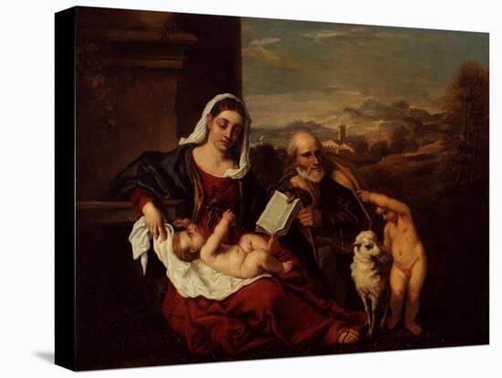 The Holy Family with the Infant St John the Baptist-Titian (Tiziano Vecelli)-Premier Image Canvas