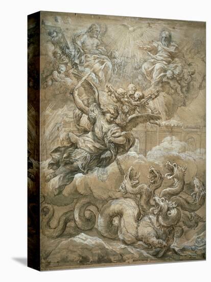 The Holy Trinity with Saint Michael Conquering the Dragon, 1666-Pietro da Cortona-Premier Image Canvas