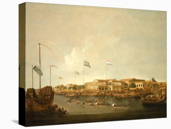 The Hongs at Canton from the South East, with a Regatta on the Pearl River-Thomas Daniell-Premier Image Canvas