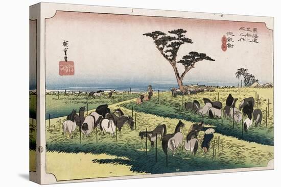 The Horse Market in the Fourth Month at Chiryu'-Utagawa Hiroshige-Premier Image Canvas