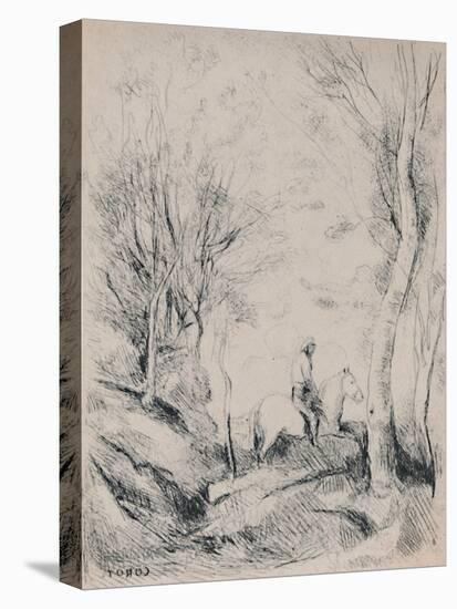 'The Horseman in the Wood', c.1854, (1946)-Jean-Baptiste-Camille Corot-Premier Image Canvas