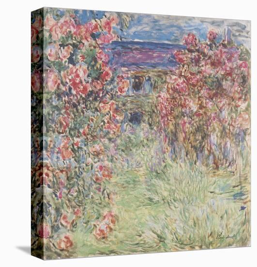 The House Among the Roses, between 1917 and 1919-Claude Monet-Stretched Canvas