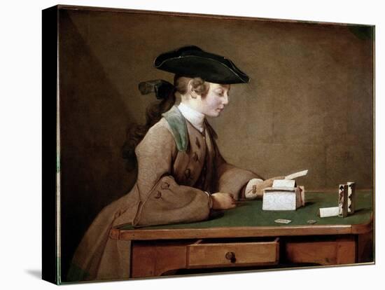 The House of Cards (Oil on Canvas, 1741)-Jean-Baptiste Simeon Chardin-Premier Image Canvas