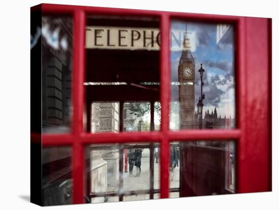 The houses of parliament reflected in an iconic red phone box in Westminster, London.-Alex Saberi-Premier Image Canvas