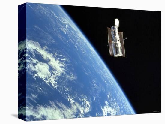 The Hubble Space Telescope with a Blue Earth in the Background-Stocktrek Images-Premier Image Canvas