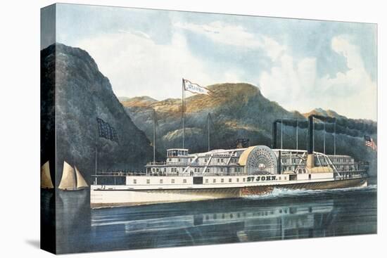 The Hudson River Steamboat "St. John"-Currier & Ives-Premier Image Canvas