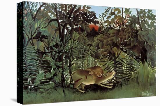 The Hungry Lion Throws Itself on the Antelope-Henri Rousseau-Stretched Canvas