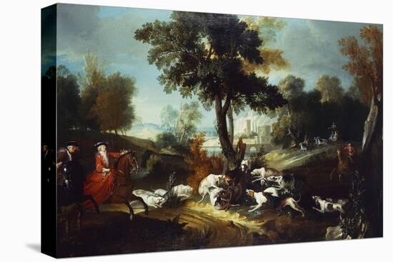 The Hunt with Wolf; La Chasse Au Loop-Jean Baptiste Oudry (Attr to)-Premier Image Canvas