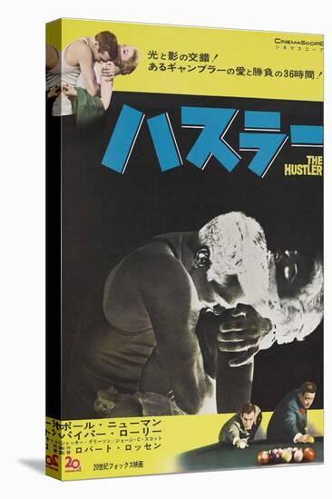The Hustler, Japanese Movie Poster, 1961-null-Stretched Canvas