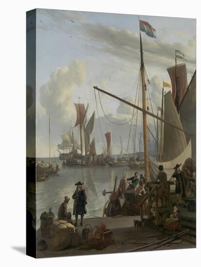 The Ij at Amsterdam, Seen from the Mosselsteiger (Mussel Pier) 1673-Ludolf Backhuysen-Premier Image Canvas