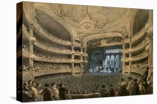 The Imperiale Academy of Music, theatre of the Opera, during a performance of Robert le Diable-Louis Jules Arnout-Premier Image Canvas